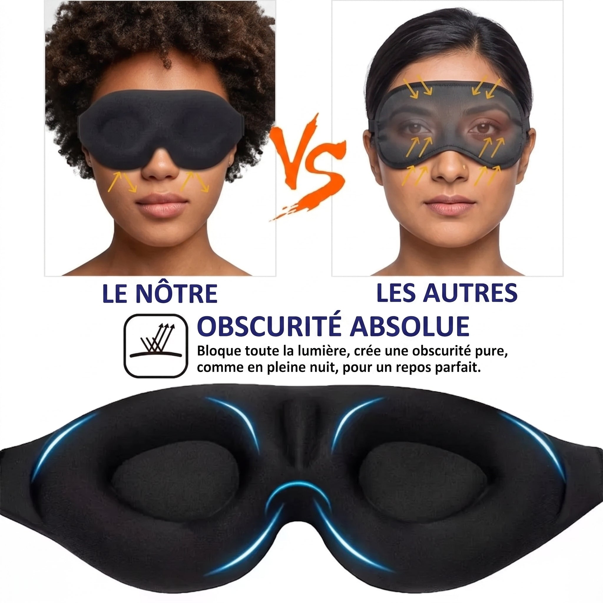 Masque de sommeil 3D ErgoNuit, visuel d'ambiance nocturne