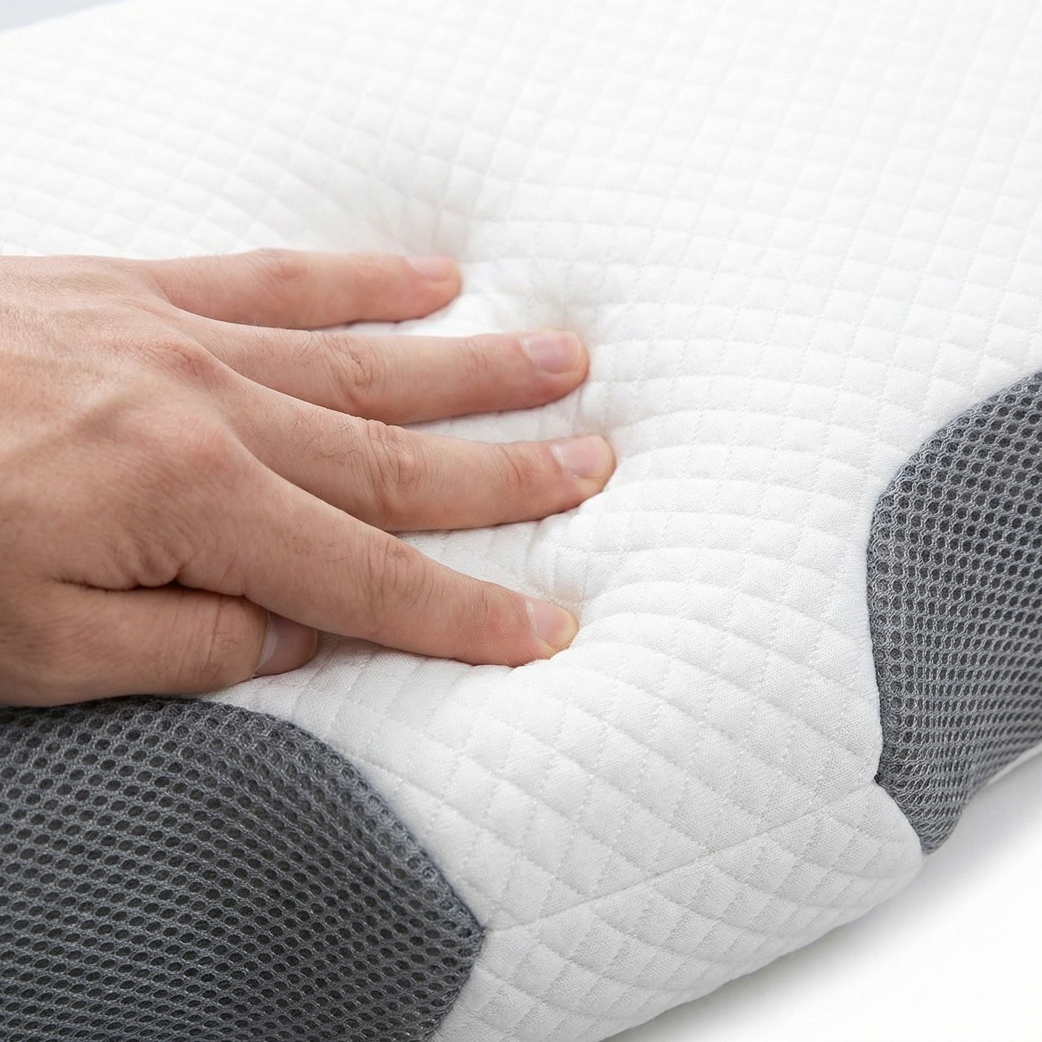 Détail mousse à mémoire de forme haute qualité de l'oreiller cervical ErgoNuit